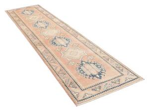 Tappeto Kazak Geometrico Rosa Antico Blu Corsia 81x297 Cm