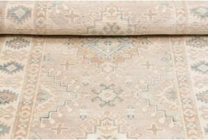 Tappeto Kazak Stilizzato Beige Azzurro 84x194 Cm