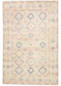 Tappeto Kazak Geometrico Beige Azzurro 207x306 Cm
