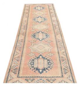 Tappeto Kazak Geometrico Rosa Antico Blu Corsia 81x297 Cm