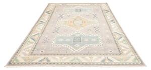 Tappeto Kazak Geometrico Grigio Azzurro 182x273 Cm