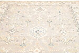 Tappeto Kazak Geometrico Grigio Beige 201x283 Cm
