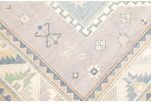 Tappeto Kazak Geometrico Grigio Azzurro 182x273 Cm