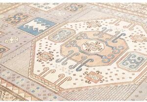 Tappeto Kazak Geometrico Azzurro Rosa Cipria 202x297 Cm