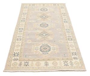 Tappeto Kazak Geometrico Grigio Perla Avorio 201x299 Cm