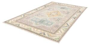 Tappeto Kazak Geometrico Grigio Azzurro 182x273 Cm