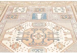 Tappeto Kazak Geometrico Azzurro Rosa Cipria 202x297 Cm