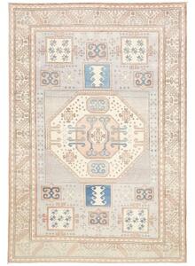Tappeto Kazak Geometrico Azzurro Rosa Cipria 202x297 Cm