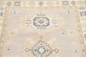 Tappeto Kazak Geometrico Grigio Perla Avorio 201x299 Cm