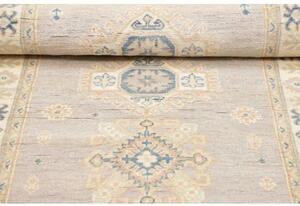 Tappeto Kazak Geometrico Grigio Perla Avorio 201x299 Cm