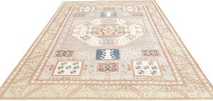 Tappeto Kazak Geometrico Azzurro Rosa Cipria 202x297 Cm