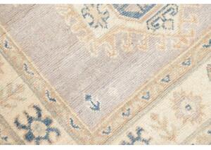 Tappeto Kazak Geometrico Grigio Perla Avorio 201x299 Cm