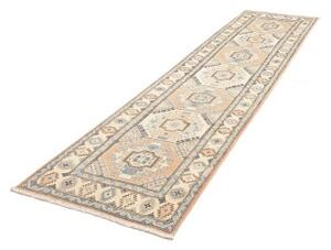 Tappeto Kazak Stilizzato Beige Azzurro Corsia 77x304 Cm