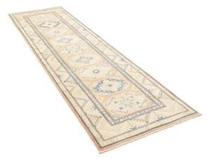 Tappeto Kazak Stilizzato Beige Azzurro Corsia 85x285 Cm