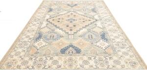 Tappeto Kazak Stilizzato Avorio Blu 198x301 Cm
