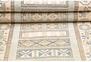 Tappeto Kazak Geometrico Celeste Avorio Corsia 88x328 Cm