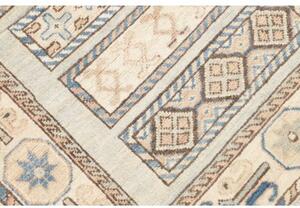 Tappeto Kazak Geometrico Celeste Avorio Corsia 88x328 Cm
