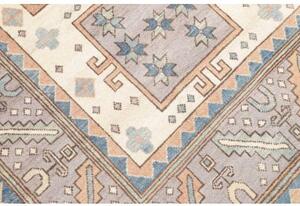 Tappeto Kazak Geometrico Avorio Grigio Azzurro 211x315 Cm