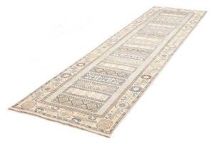 Tappeto Kazak Geometrico Celeste Beige Corsia 91x329 Cm