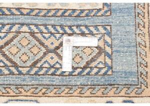 Tappeto Kazak Geometrico Celeste Avorio Corsia 88x328 Cm