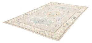 Tappeto Kazak Geometrico Grigio Perla Azzurro 186x270 Cm