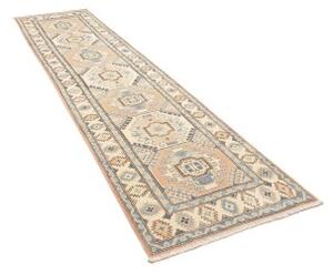 Tappeto Kazak Stilizzato Beige Azzurro Corsia 77x304 Cm