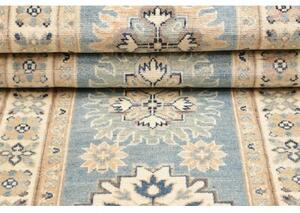 Tappeto Kazak Stilizzato Celeste Beige Corsia 81x294 Cm