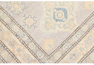 Tappeto Kazak Geometrico Grigio Chiaro Beige Corsia 85x290 Cm