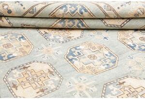 Tappeto Kazak Geometrico Celeste Beige 196x301 Cm