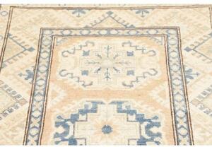 Tappeto Kazak Stilizzato Beige Azzurro Corsia 85x285 Cm