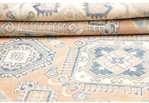 Tappeto Kazak Geometrico Pesca Azzurro 197x299 Cm