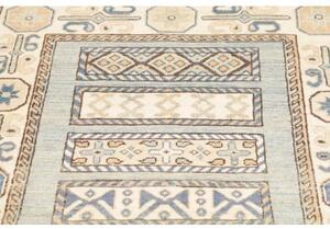 Tappeto Kazak Geometrico Celeste Avorio Corsia 88x328 Cm