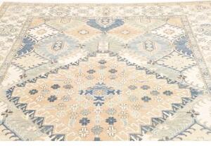 Tappeto Kazak Stilizzato Avorio Blu 198x301 Cm