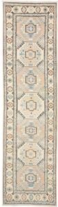 Tappeto Kazak Stilizzato Beige Azzurro Corsia 77x304 Cm