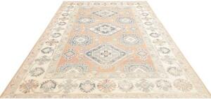 Tappeto Kazak Geometrico Pesca Azzurro 197x299 Cm
