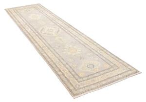 Tappeto Kazak Geometrico Grigio Chiaro Beige Corsia 85x290 Cm