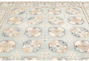 Tappeto Kazak Geometrico Celeste Beige 196x301 Cm