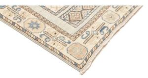 Tappeto Kazak Geometrico Celeste Avorio Corsia 88x328 Cm