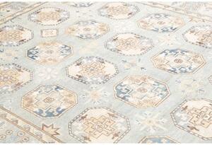 Tappeto Kazak Geometrico Celeste Beige 196x301 Cm