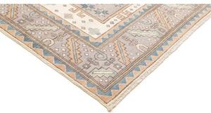 Tappeto Kazak Geometrico Avorio Grigio Azzurro 211x315 Cm