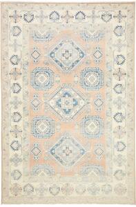 Tappeto Kazak Geometrico Pesca Azzurro 197x299 Cm