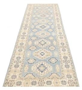 Tappeto Kazak Geometrico Azzurro Beige Corsia 83x294 Cm