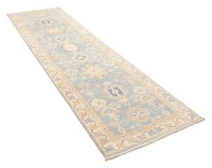 Tappeto Kazak Geometrico Azzurro Beige Corsia 86x301 Cm