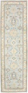 Tappeto Kazak Stilizzato Azzurro Beige Corsia 82x284 Cm