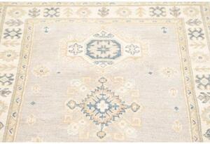 Tappeto Kazak Stilizzato Grigio Chiaro Blu 92x192 Cm