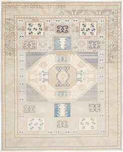 Tappeto Kazak Geometrico Grigio Chiaro Beige 152x188 Cm