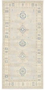Tappeto Kazak Stilizzato Grigio Chiaro Blu 92x192 Cm