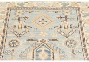 Tappeto Kazak Stilizzato Azzurro Beige Corsia 82x284 Cm