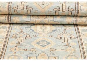 Tappeto Kazak Stilizzato Azzurro Beige Corsia 82x284 Cm