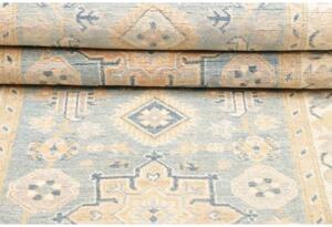 Tappeto Kazak Geometrico Azzurro Beige Corsia 86x301 Cm